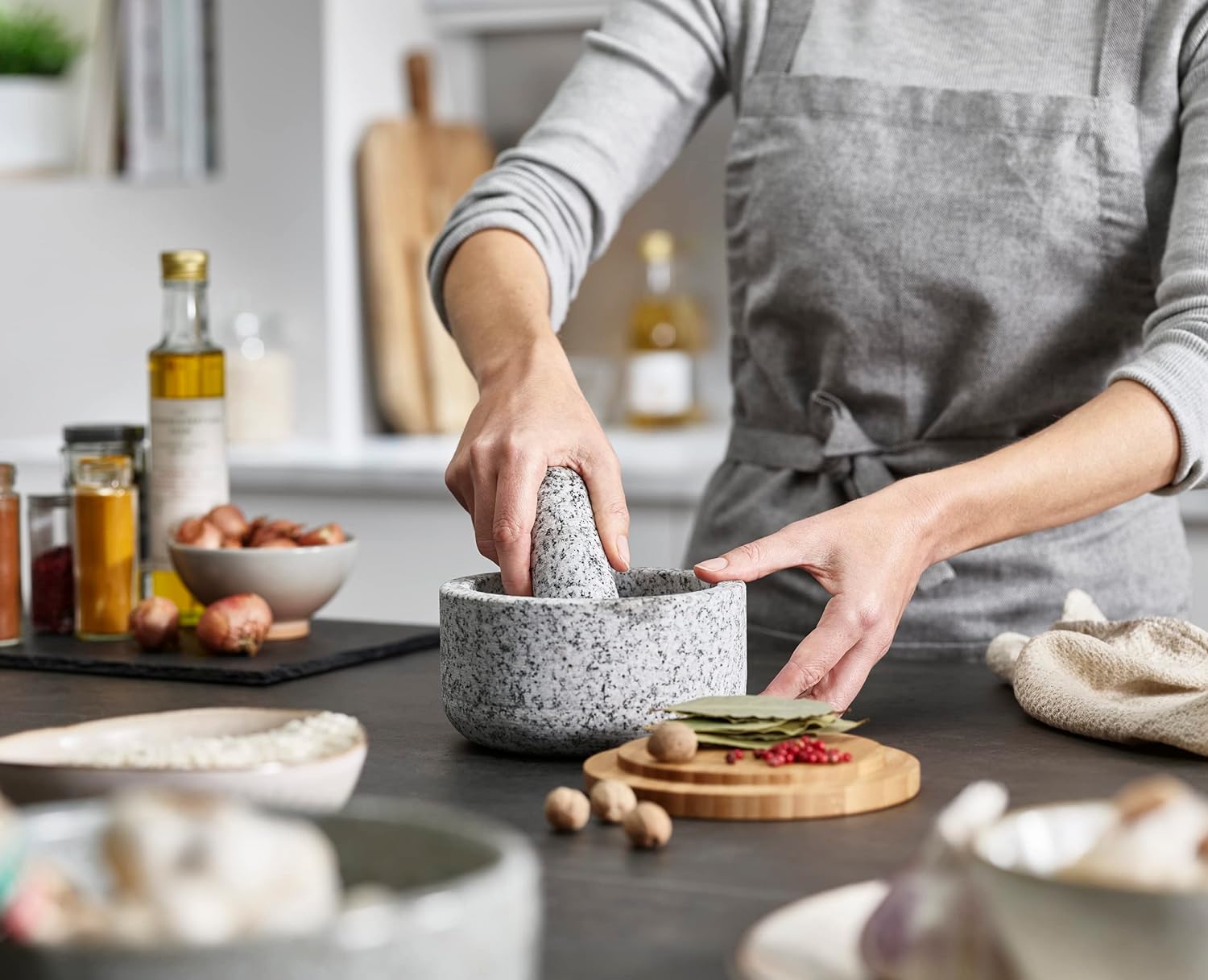 Bamboo cover granite pestle, s - Mortar Pestle Granite recensione e prezzo