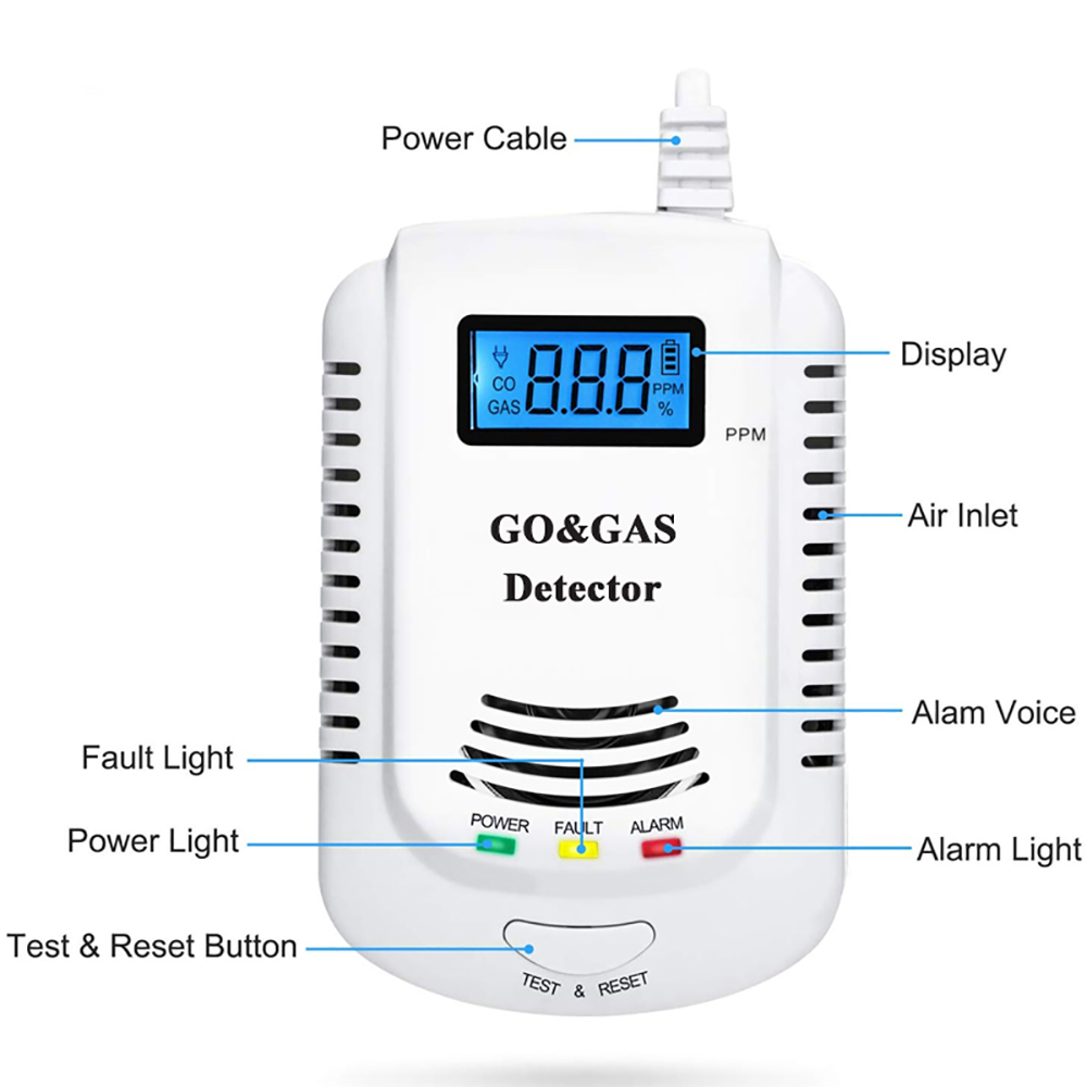 2 in 1 Gas Detector, Plug-in H - Home Cooking Gas recensione e prezzo