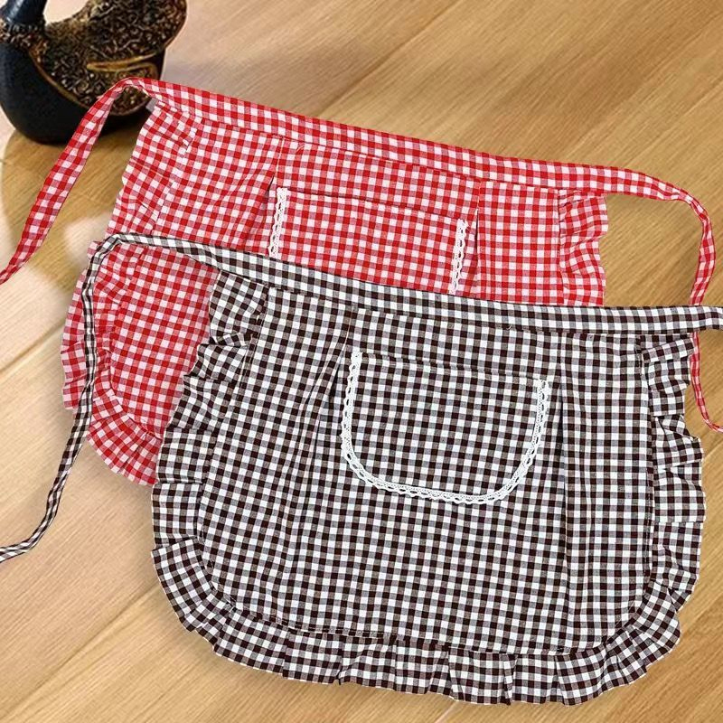 Half Waist Square Check Apron  - Home Cooking On recensione e prezzo
