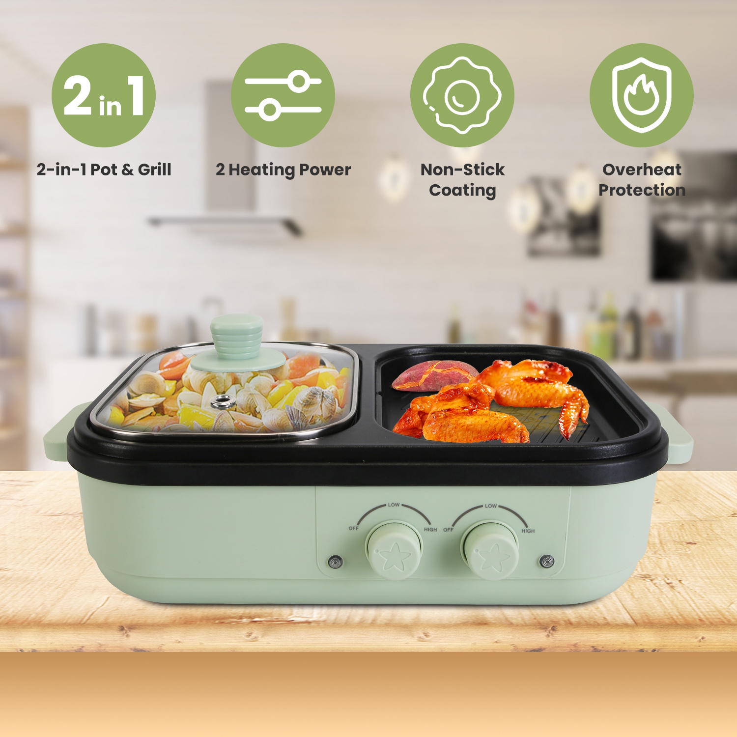 2-in-1 Hot Pot and Grill Combo - Hot Pot Portable Dual recensione e prezzo