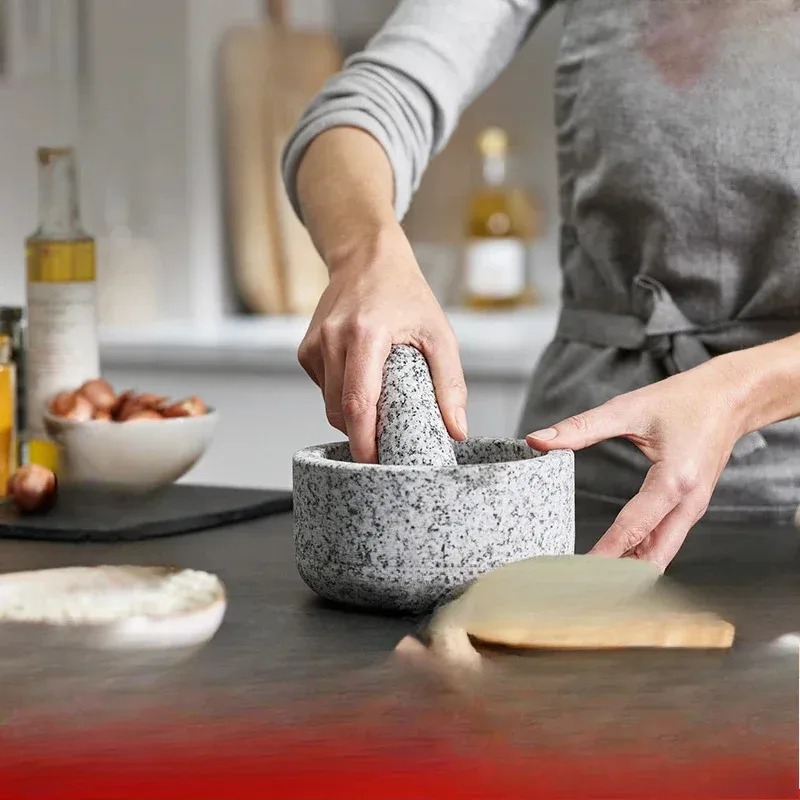 Garlic masher bamboo cover gra - Mortar Pestle Granite recensione e prezzo
