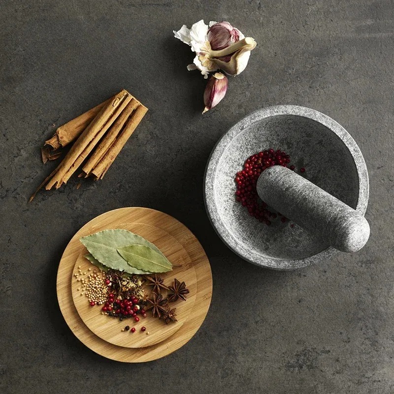 Garlic masher bamboo cover gra - Mortar Pestle Granite recensione e prezzo