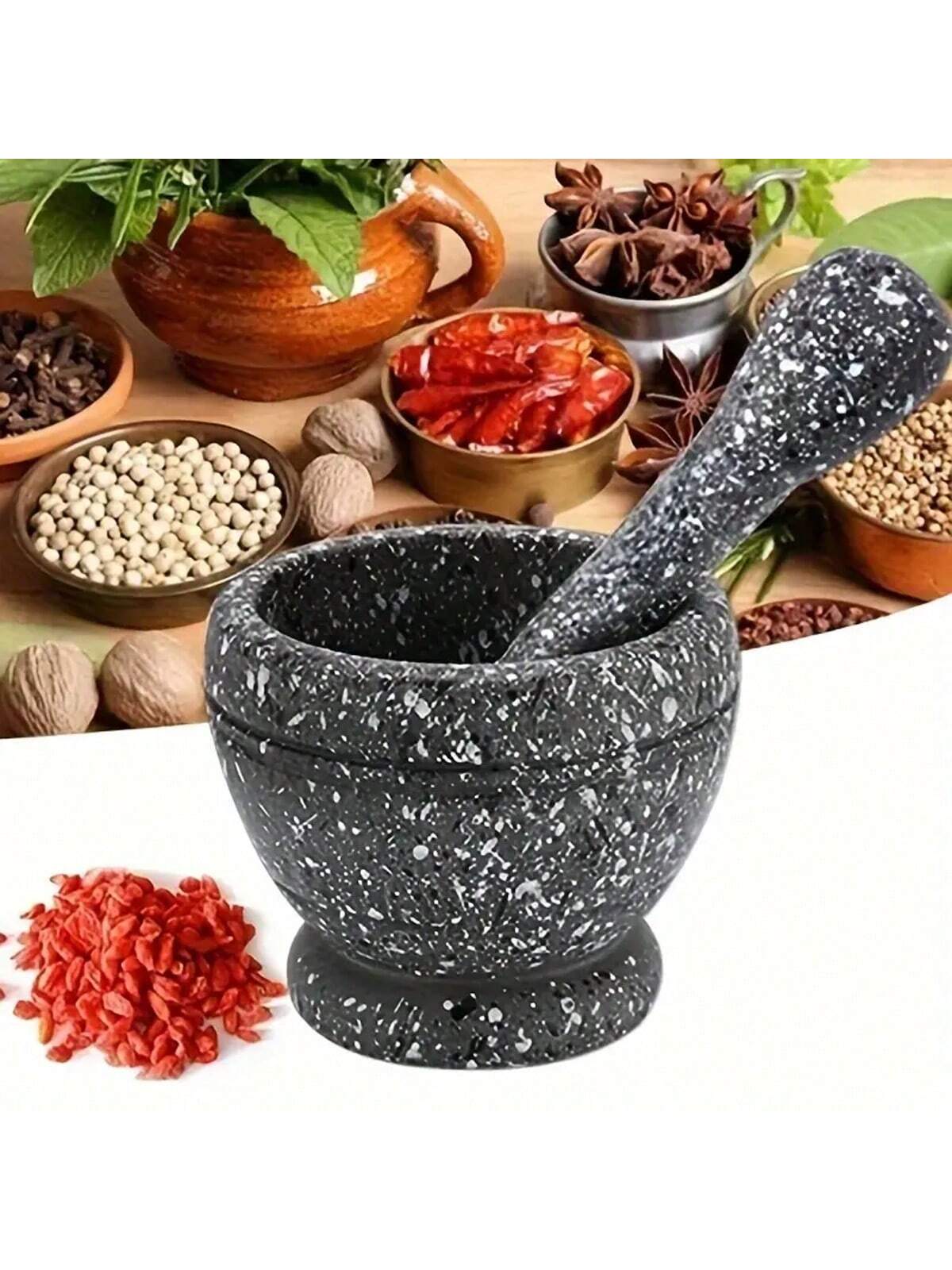1pc Granite Texture Garlic Pre - Mortar Pestle Granite recensione e prezzo