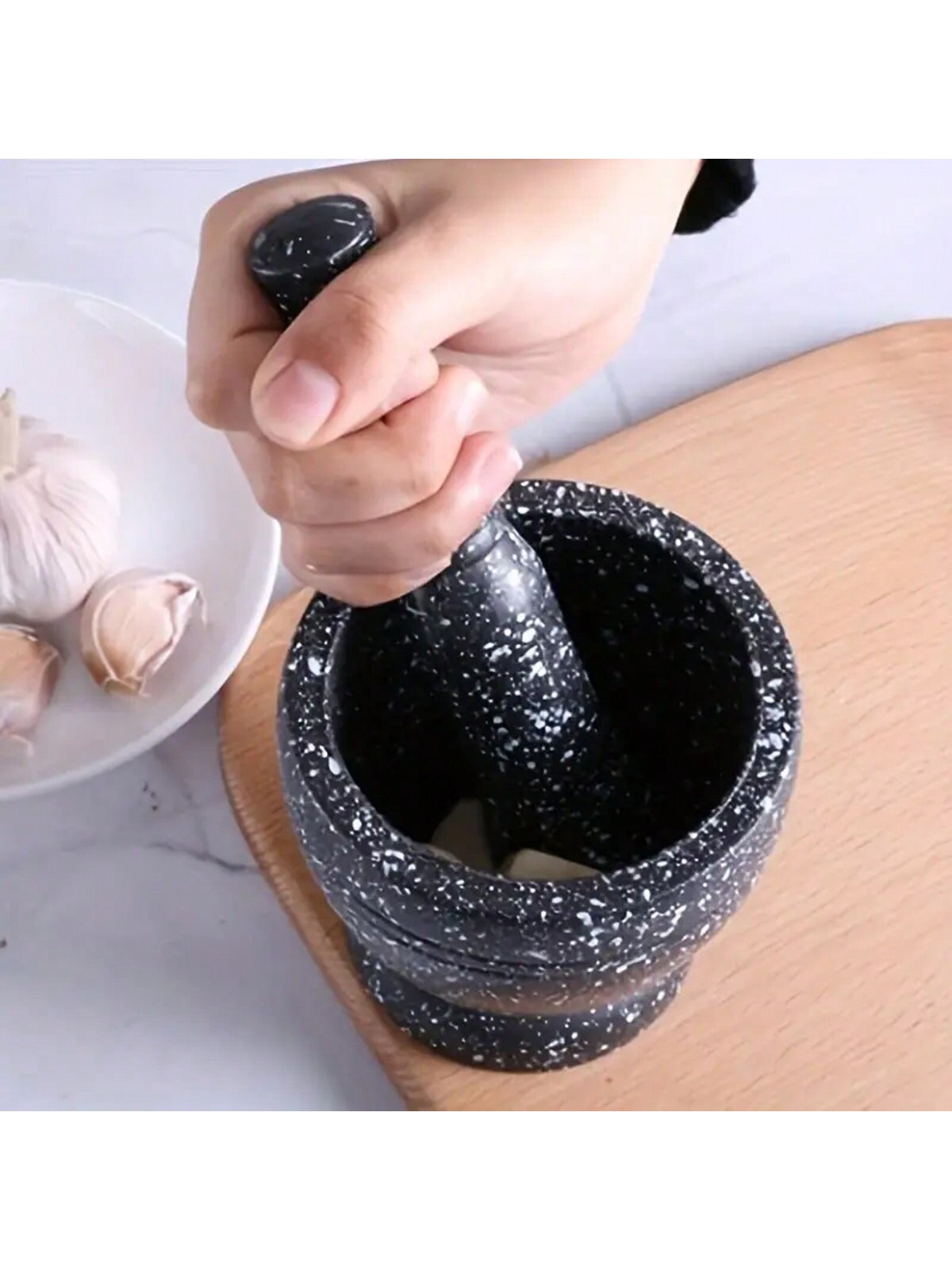 1pc Granite Texture Garlic Pre - Mortar Pestle Granite recensione e prezzo