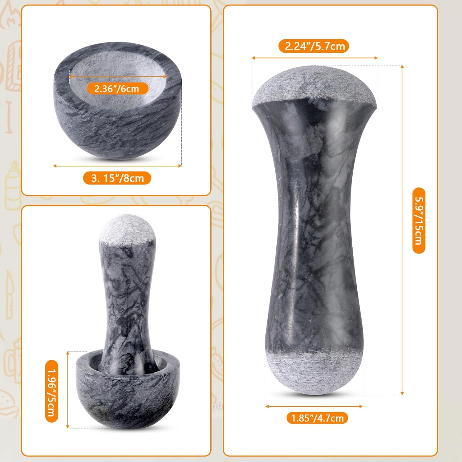 Mini Marble Mortar and Pestle  - Mortar Pestle Granite recensione e prezzo