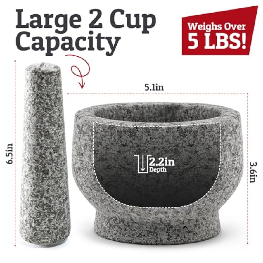 PriorityChef Large Mortar and  - Mortar Pestle Granite recensione e prezzo