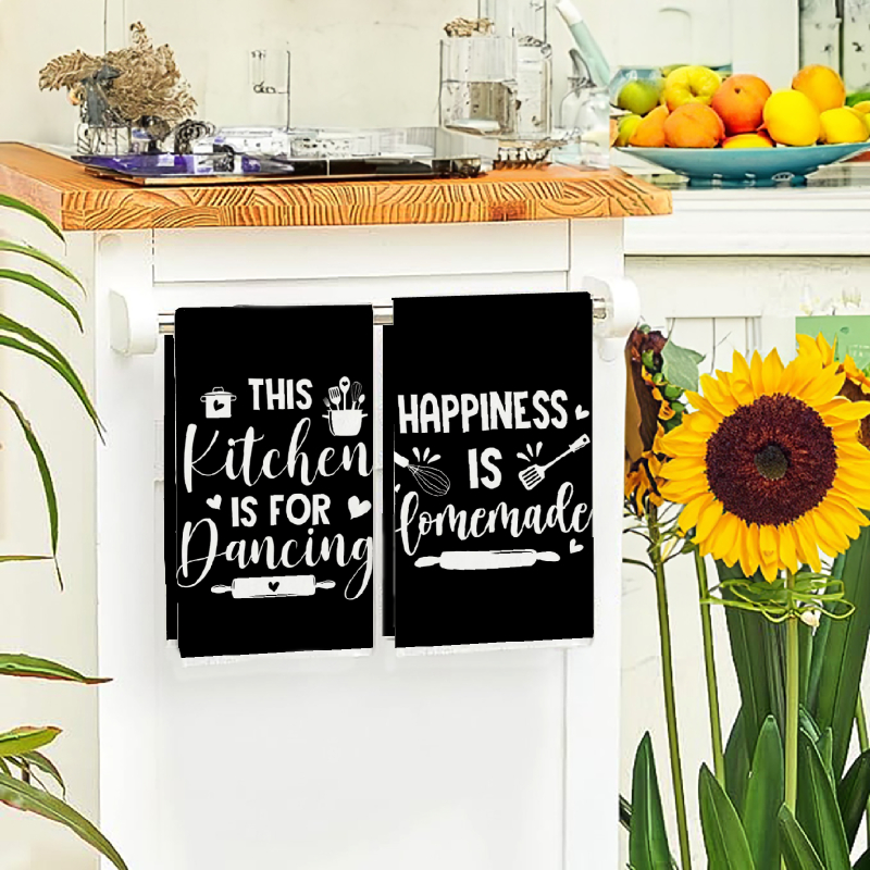 2Pcs, Kitchen Towels with Fun  - Home Cooking On recensione e prezzo